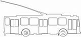 Trolleybus Silhouettes Coloring Pages Outline Drawing Vector sketch template