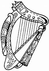 Harp Drawing Celtic Irish Drawings Music Clip Paintingvalley Instrument Clipartmag sketch template