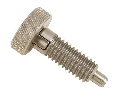 knurled knob hand retractable spring plunger  stainless steel locking handle  locking
