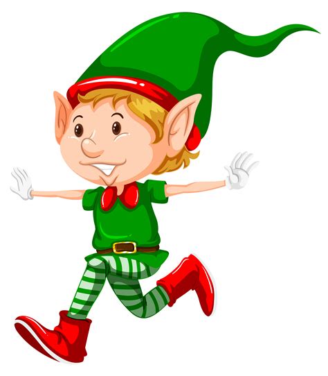 happy christmas elf running  vector art  vecteezy