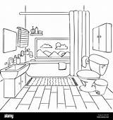 Kids Coloring Bathroom Adult Toilet Element Drawn Hand Book Vector Illustration Alamy Toilets sketch template