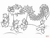 Coloring Autumn Mid Dance Chinese Lion Festival Pages Year Kids Drawing Printable Dot sketch template