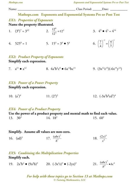 exponential functions worksheet answers workssheet list