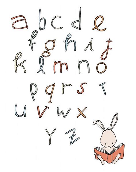 alphabet nursery art print bunnys alphabet  sweetmelodydesigns