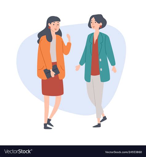 two women friends talking to each other royalty free vector