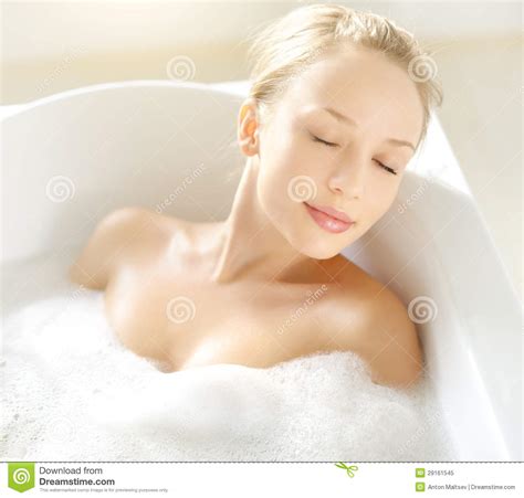 attractive girl relaxing in bath stock image image of bathtub closeup 29161545