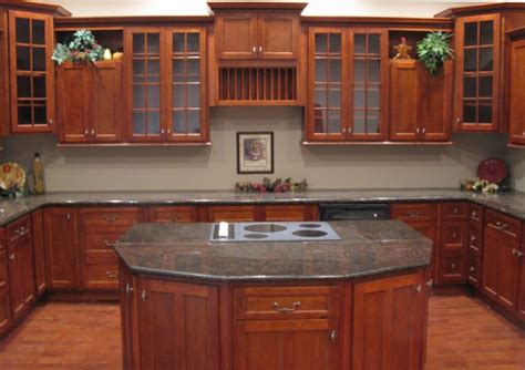classy kitchen cabinets    cherry wood
