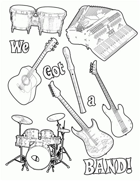 instruments coloring page  printable coloring pages  kids