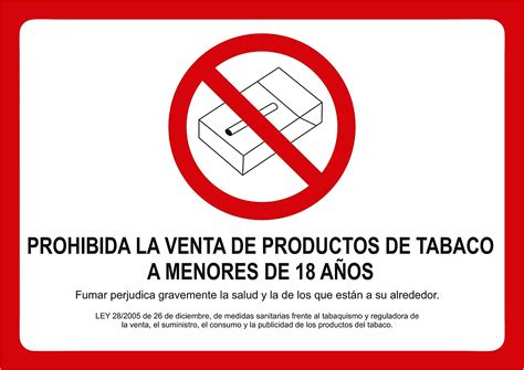 oedim cartel prohibida la venta de tabaco a menores de edad 29x21cm