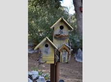 Country Style Post Mount Garden Bird Habitats Free Shipping in US