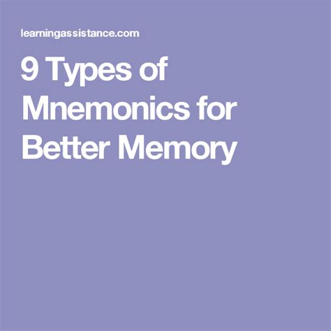 types  mnemonics   memory mnemonics  memories memories