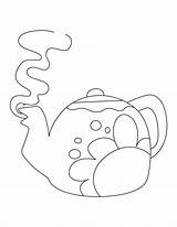 Kettle Tea Coloring Template Pages sketch template