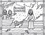 Water Jesus Coloring Walks Sheet Peter Pages Bible Kids Walking Preschool School Sunday Crafts Saves Walk Church Clipart Card Printable sketch template