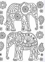 Elephant Coloring Colouring Pages Para Mandala Bordar Book Elephants Bordado Elefantes Mexicano Adult Patterns Elefante Bohemian Dibujos Dibujo Patrones Adults sketch template