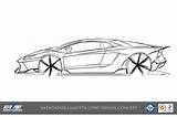 Aventador Lamborghini Drawing Draw Car Lamotta sketch template