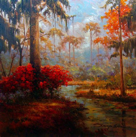 st charles stream louisiana swamp delta landscape painting  kanayo ede