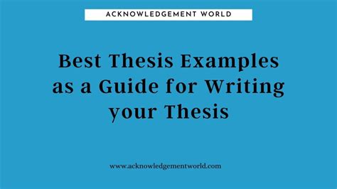 thesis examples   sample  writing  thesis acknowledgement world