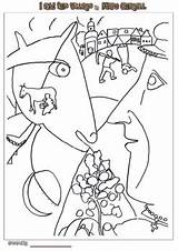 Chagall Marc Coloring Pages Kids Portrait Followers sketch template