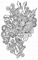 Music Coloring Doodle Book Neat Doodles Vector Guitars Instruments Pianos Musical Intact Strokes Detailed Istockphoto Adult sketch template