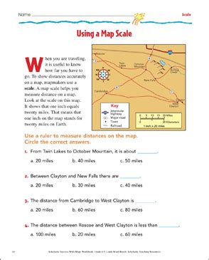map scale worksheets printables  printable templates