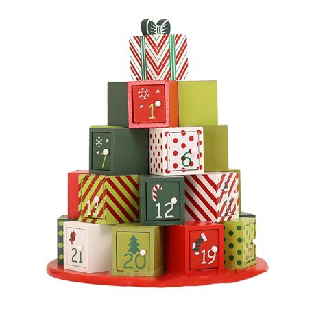christmas advent calendar gift box countdown calendar wooden box  christmas decoration