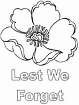 Remembrance Poppy Anzac Coloring Pages Template Colouring Forget Lest Kids Poppies Sheets Veterans Printable Templates Veteran Craft Printables Activities Drawings sketch template