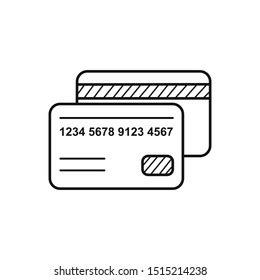 hand drawn credit card isolated  stock vector royalty