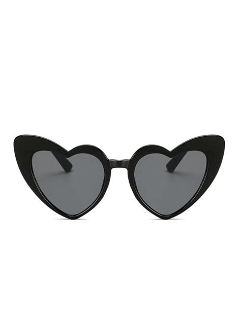 black heart shape cat eye sunglasses attitude clothing