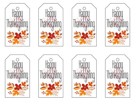 happy thanksgiving printable tags instant digital  etsy