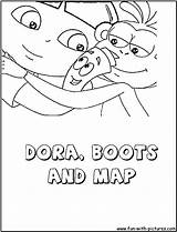 Dora Coloring Explorer Pages Map Hugging sketch template