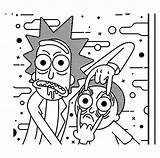Morty Trippy Vibes sketch template