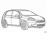 3d Fiat Punto Grande Coloring Pages Draw Grand Color sketch template
