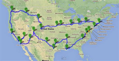 road trip  united states map
