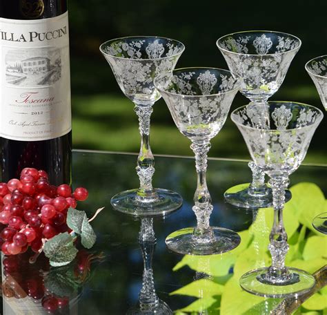Vintage Liquor ~ Cocktail Glasses Set Of 4 Cambridge Rose Point