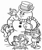 Coloring Colouring Pages Snowman Beast Craft Christmas sketch template