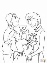 Coloring Mother Daughter Father Pages Mothers Happy Card Son Drawing Printable Mom Flowers Baby Presenting Color Helping Getdrawings Getcolorings Her sketch template