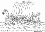 Viking Coloring Pages Ship Longboat Colouring Longship Vikings Boat Print Kids Drawing Color Printable Easy Template Norway Shield Books Drawings sketch template