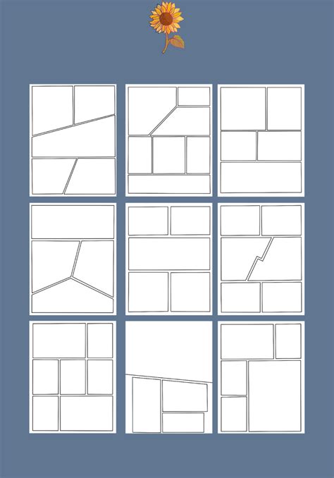 blank comic book layout pages 25 layouts printable etsy