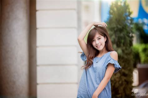 wallpaper women model asian dress blue taiwan