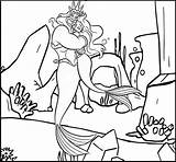 Coloring King Triton Mermaid Little Pages Hugging Ariel Great Kids sketch template