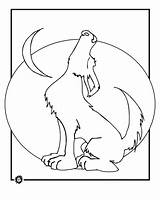 Wolf Coloring Pages Howling Template Moon Print Templates Color Animal Kids sketch template