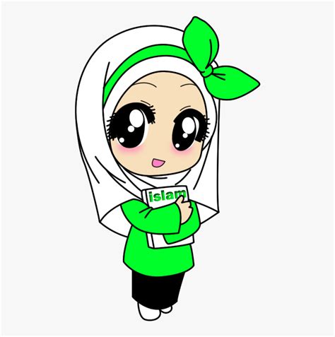 anak perempuan muslim kartun hd png  transparent png image