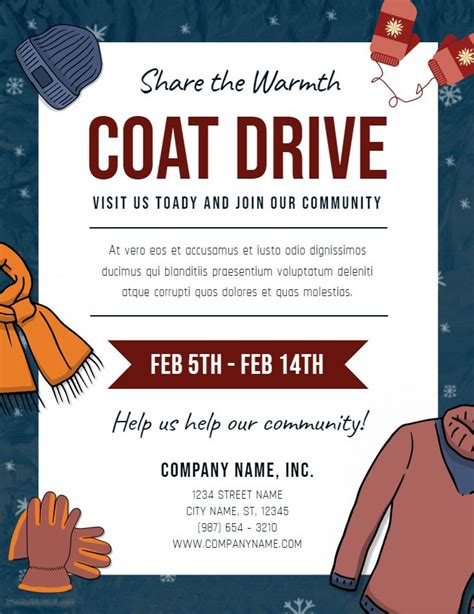 winter coat drive flyer coat drive fundraiser flyer drive poster