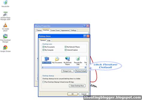 restore desktop icons  windows xp   blog
