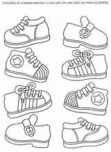 Coloring Para Actividades Shoes Niños Preescolar Pintar Match Matching Education Schoenen Imprimir Dibujos Book Inicial Kid Socks Van Game Relacionar sketch template