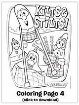 Coloring Stilts Kilts Pages Stinky Printable Veggietales Template Operation Child Christmas Veggie Tales Choose Board sketch template