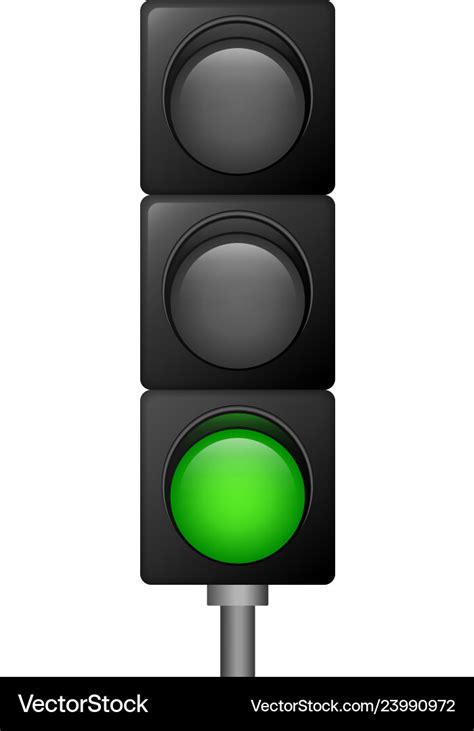 green color traffic lights icon realistic style vector image