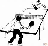 Ping Pong Tennis Clipart Table Coloring Pages Playing Boys Basketball Clip Cliparts Printable Kids Color Print Related Supercoloring sketch template