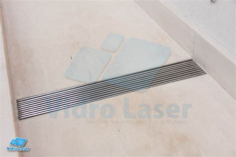 ralo linear em aço inox em diversos modelos vidro laser