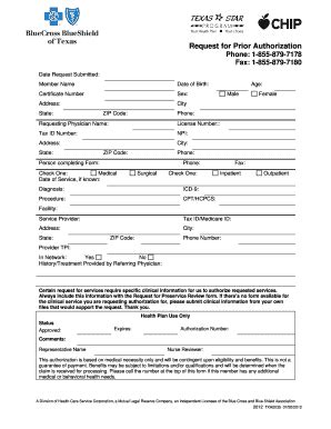 bcbs request  prior authorization form fill  sign printable
